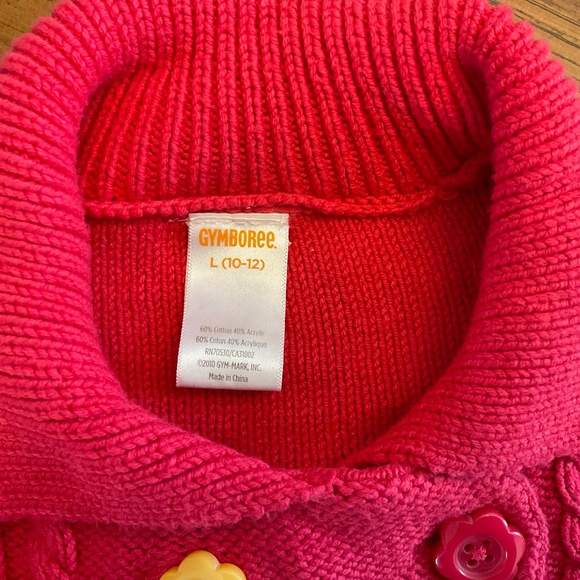 🌼 GYMBOREE pink buttoned sweater - size LARGE (10/12) - Picture 3 of 8